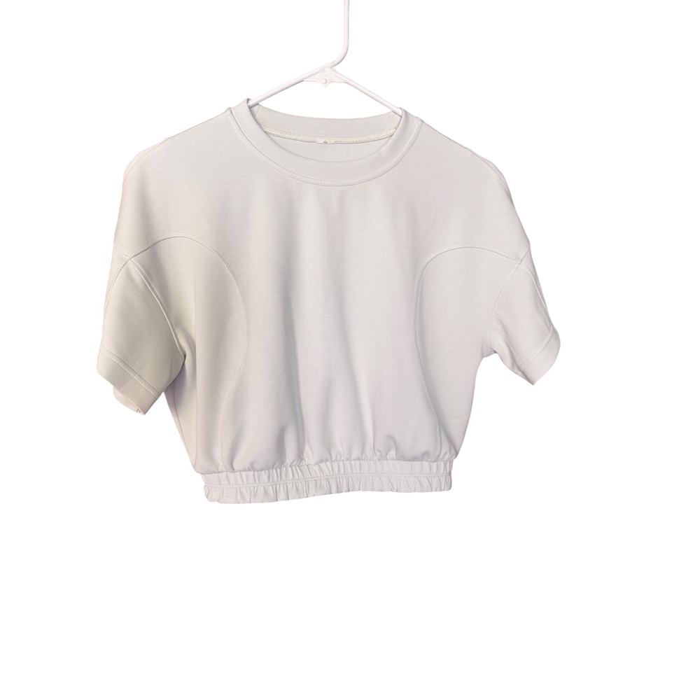 Lululemon Softstreme Cropped Short Sleeve Tee White Size 6